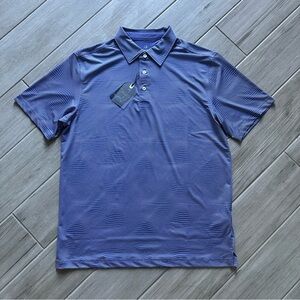 MASTERS Tech Polo Purple w/ White Wavy Stripes Performance Apparel NWT!